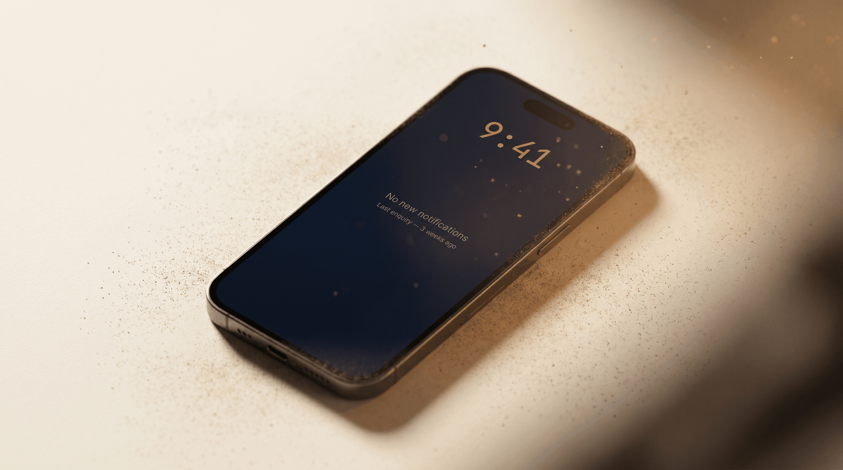 A tradesman's phone sits dormant — no notifications, no enquiries, dust gathering